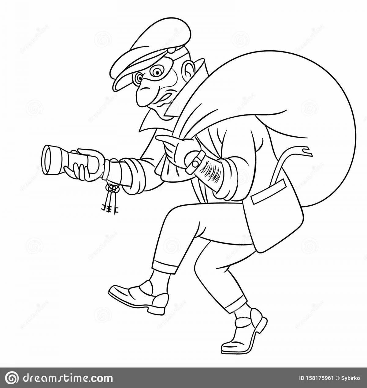 Coloring book bank robbery