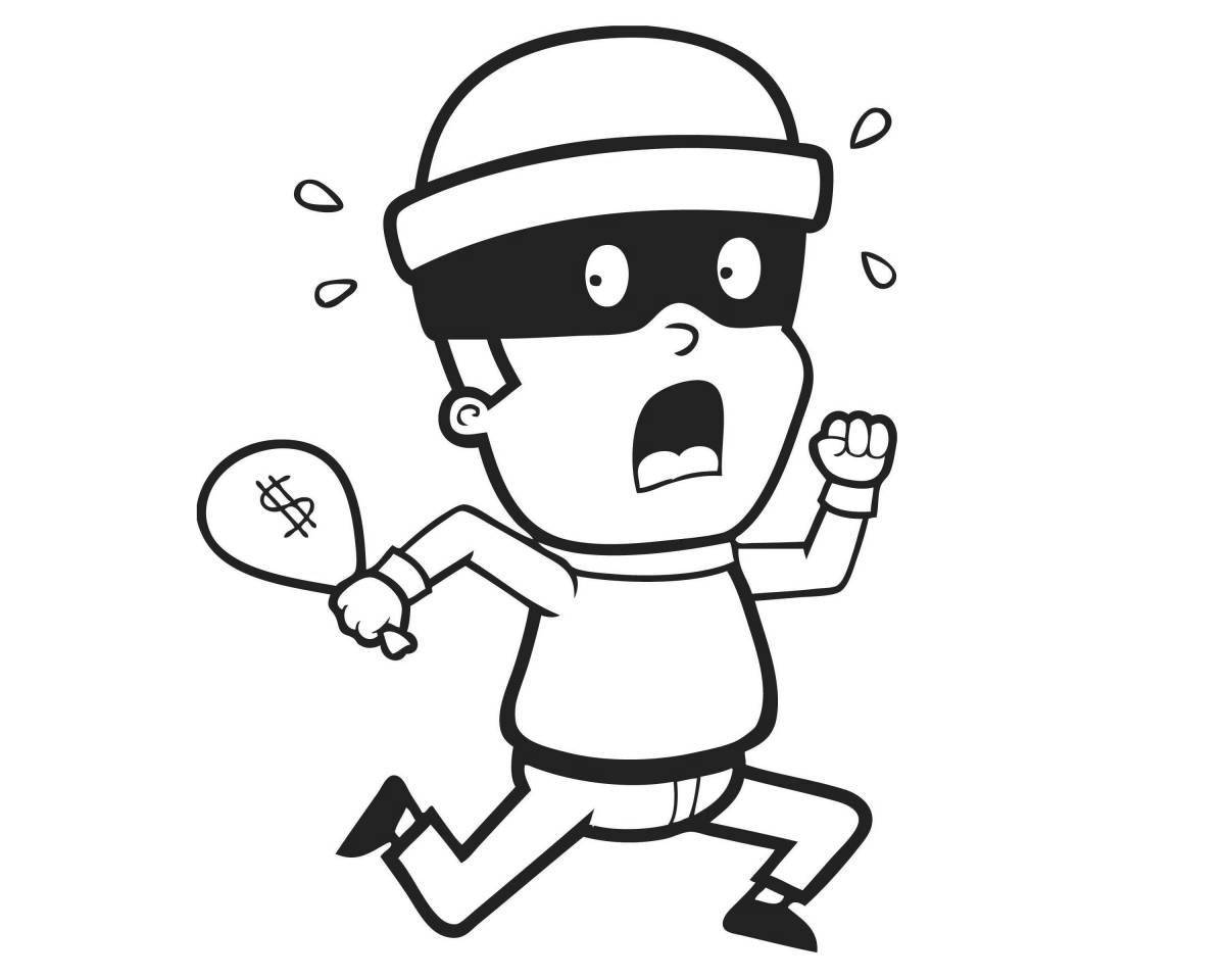 Bank robbery coloring page