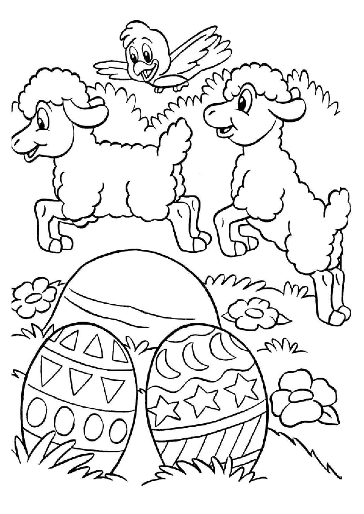 Playful coloring of easter symbols