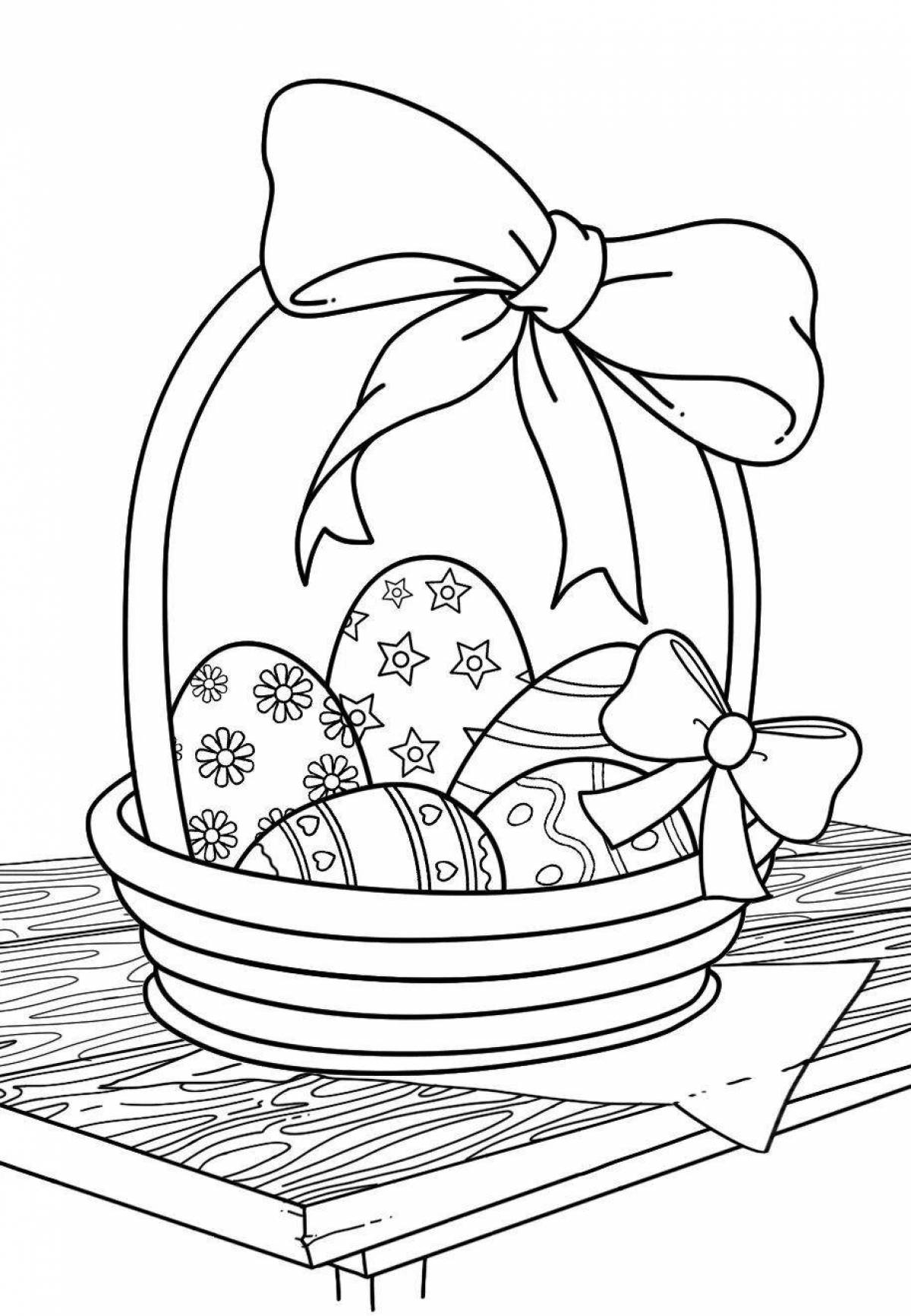 Animated coloring pages with easter symbols