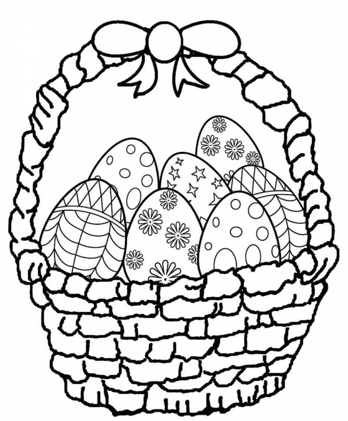 Glowing coloring pages with Easter symbols