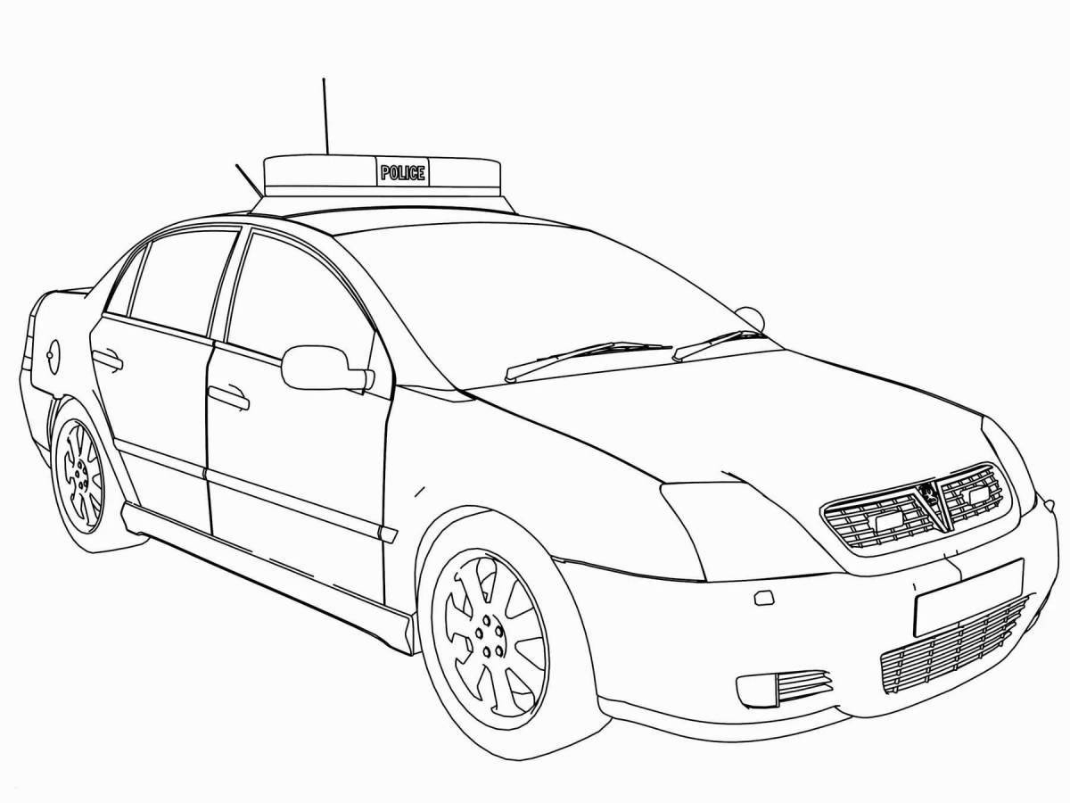 Coloring page elegant police car