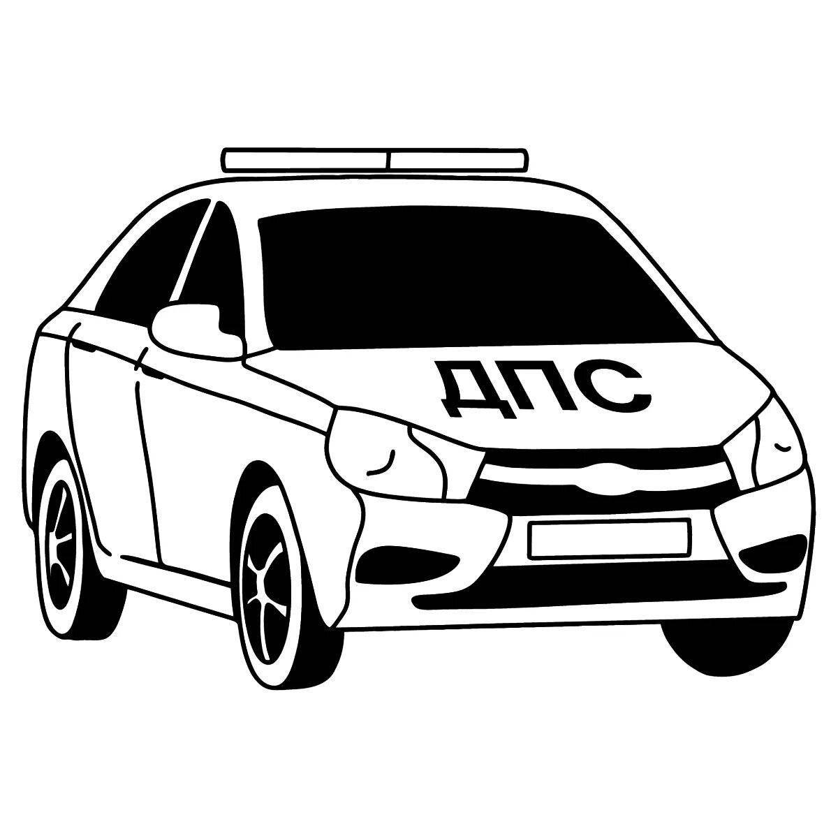 Coloring page graceful police car