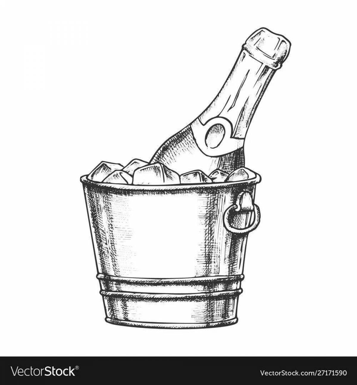 Exquisite champagne bottle coloring book