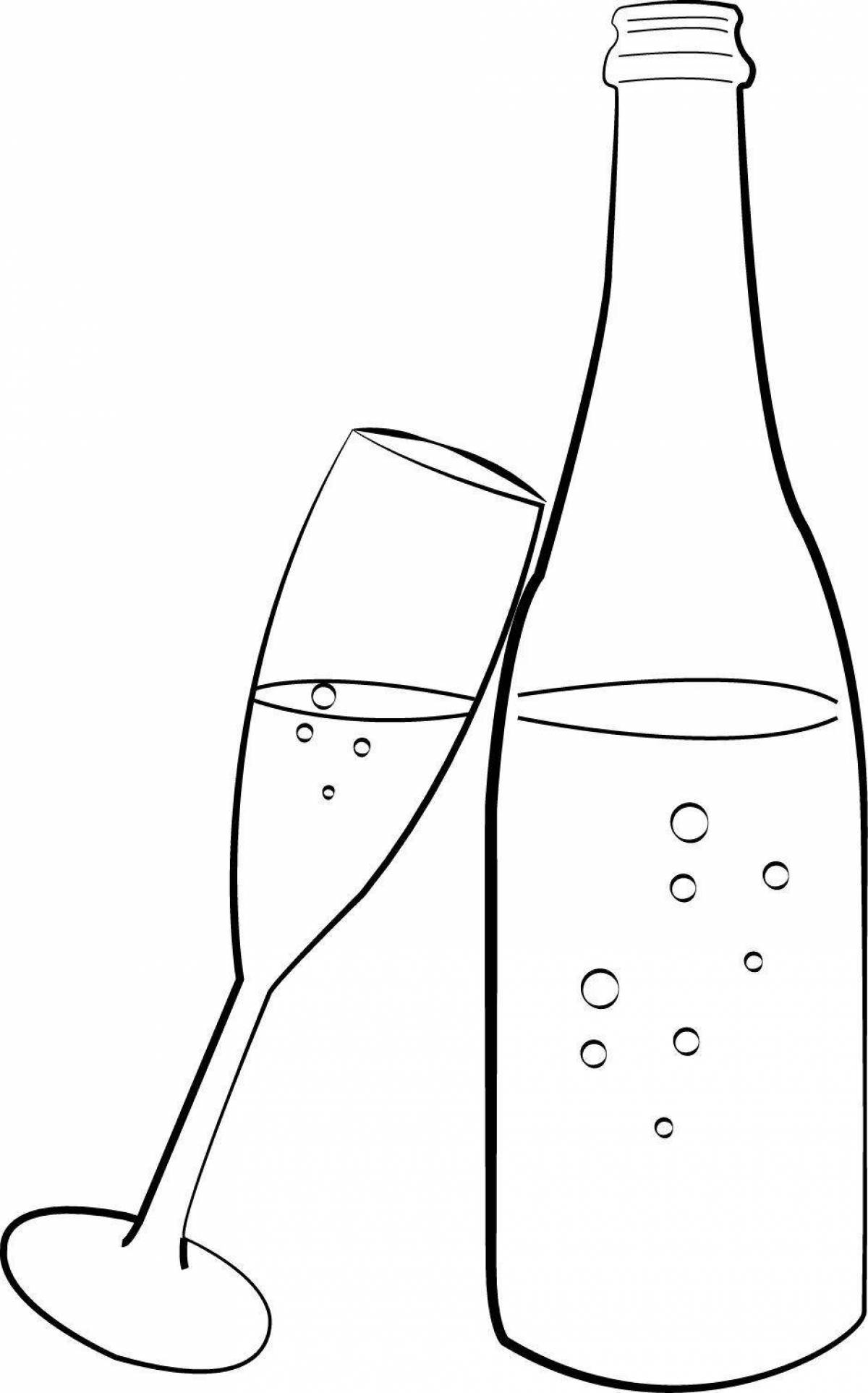 Amazing champagne bottle coloring book