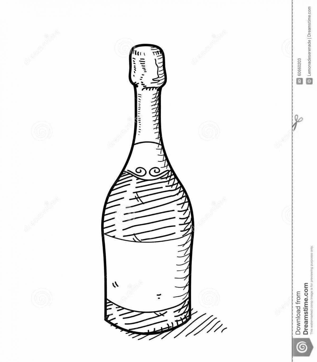 Роскошная раскраска бутылка шампанского