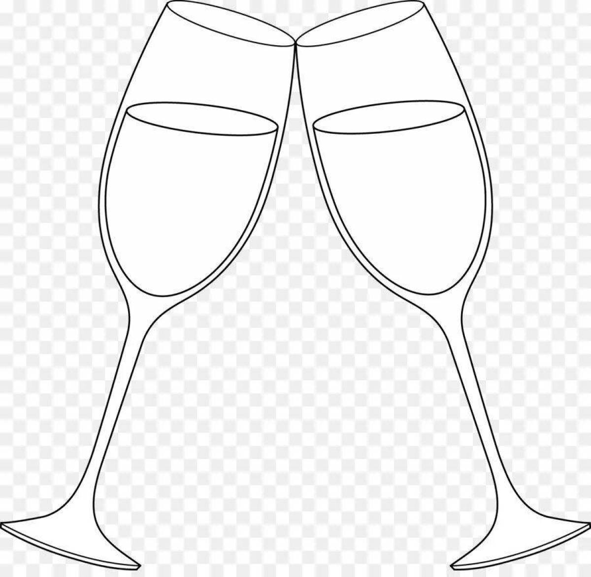 Holiday champagne bottle coloring book