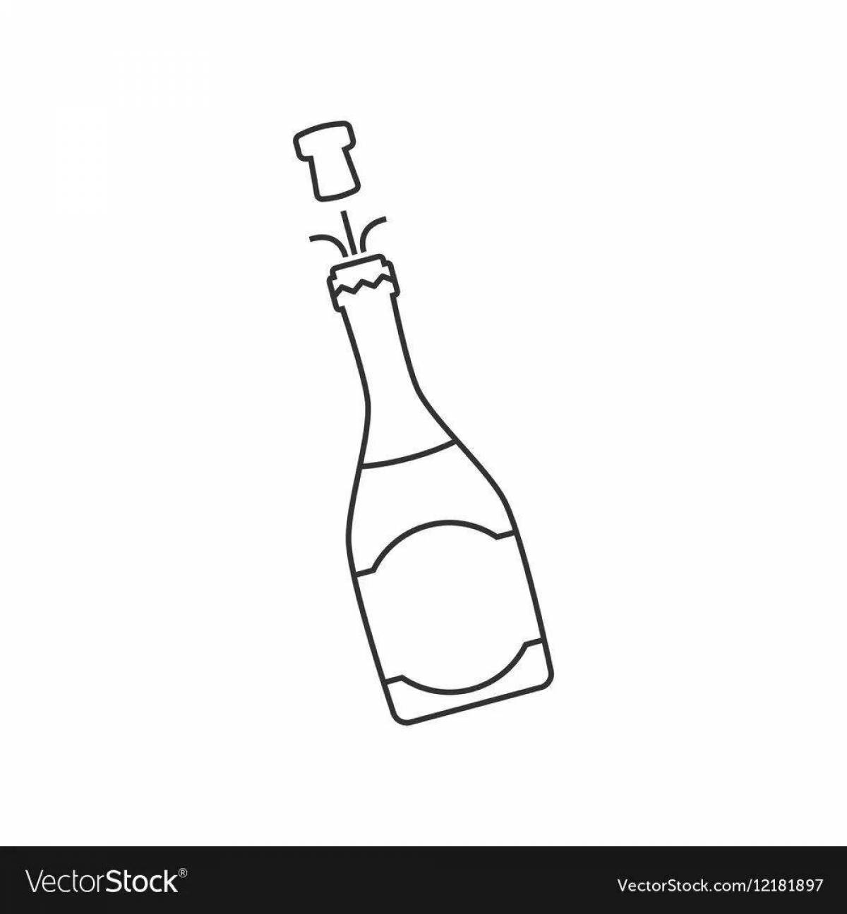 Wonderful champagne bottle coloring book