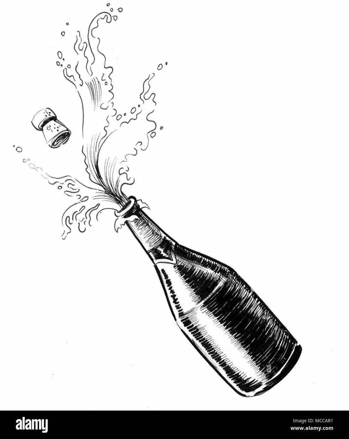 Regal coloring page champagne bottle