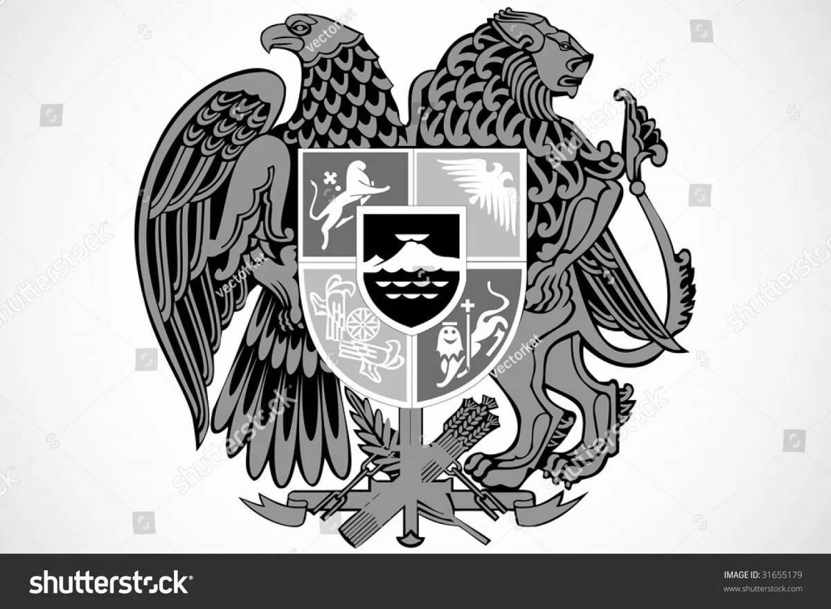 Блестящая раскраска герб армении