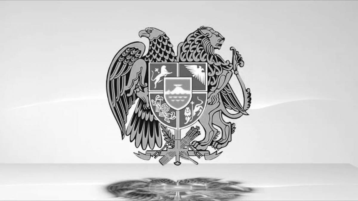 Яркая раскраска герб армении