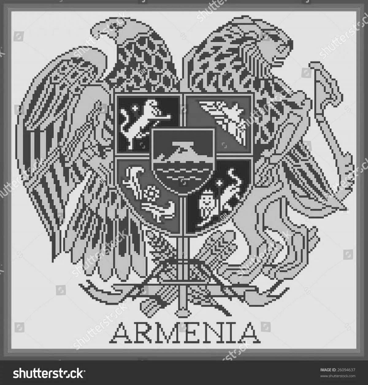 Grand coloring coat of arms of armenia