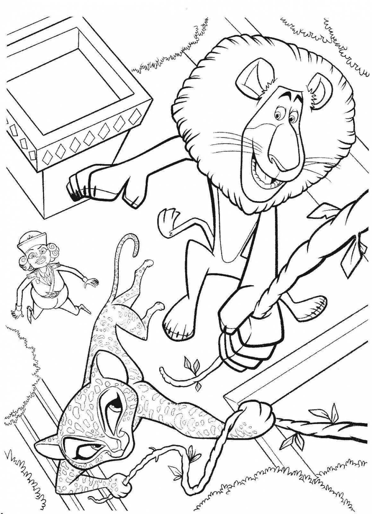 Coloring page charming madagascar 3