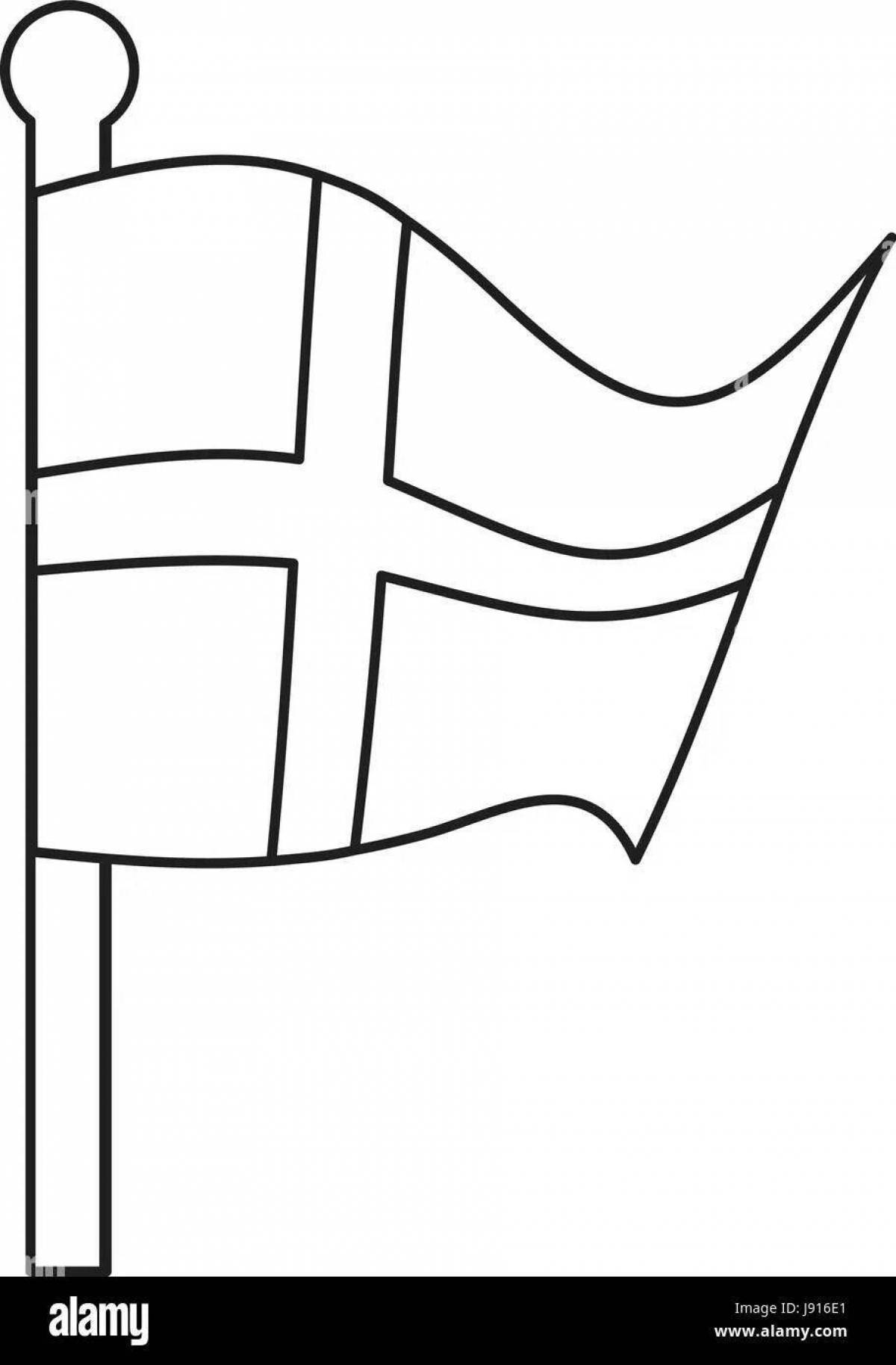 Раскраска буйный флаг швеции