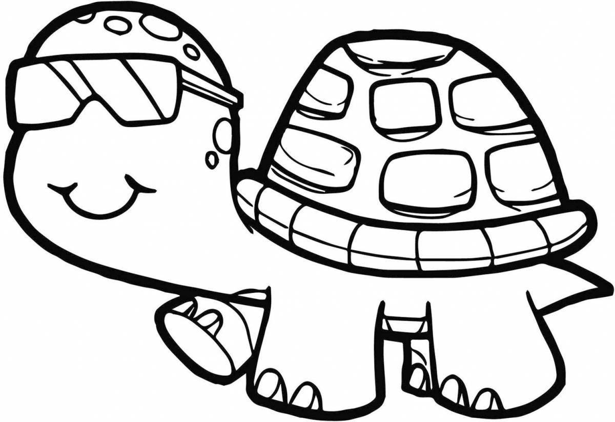 Adorable turtle coloring book