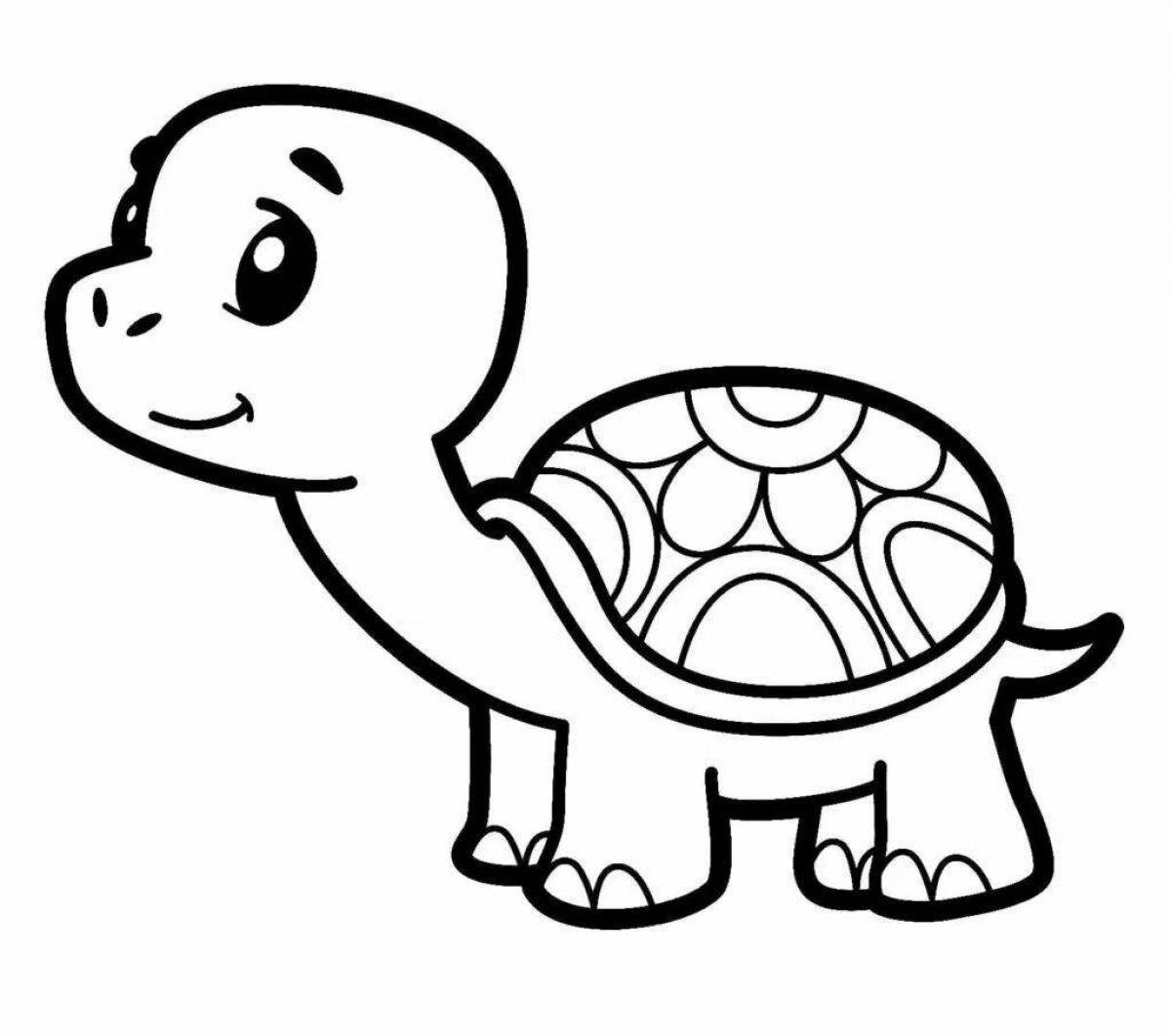 Fluffy turtle coloring pages