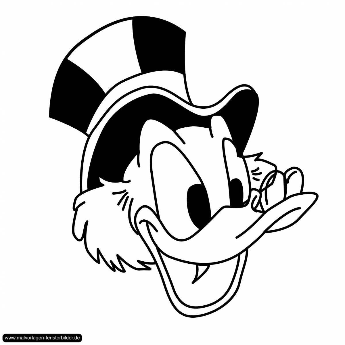Colorful twist mcduck coloring page