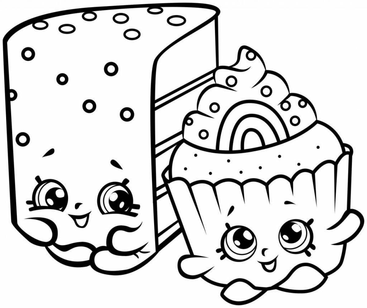 Bright squishy food coloring page