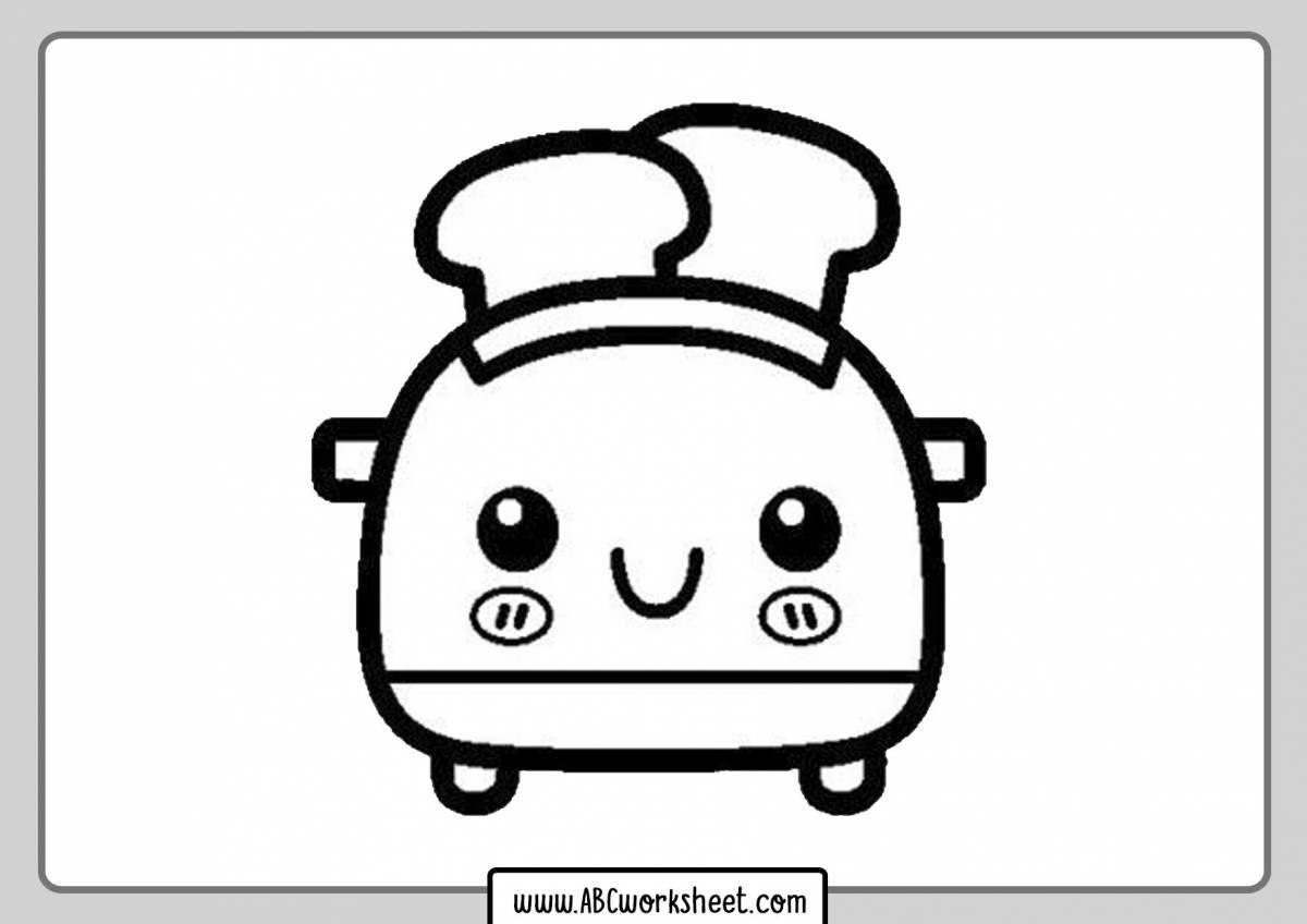 Bright squishy food coloring page