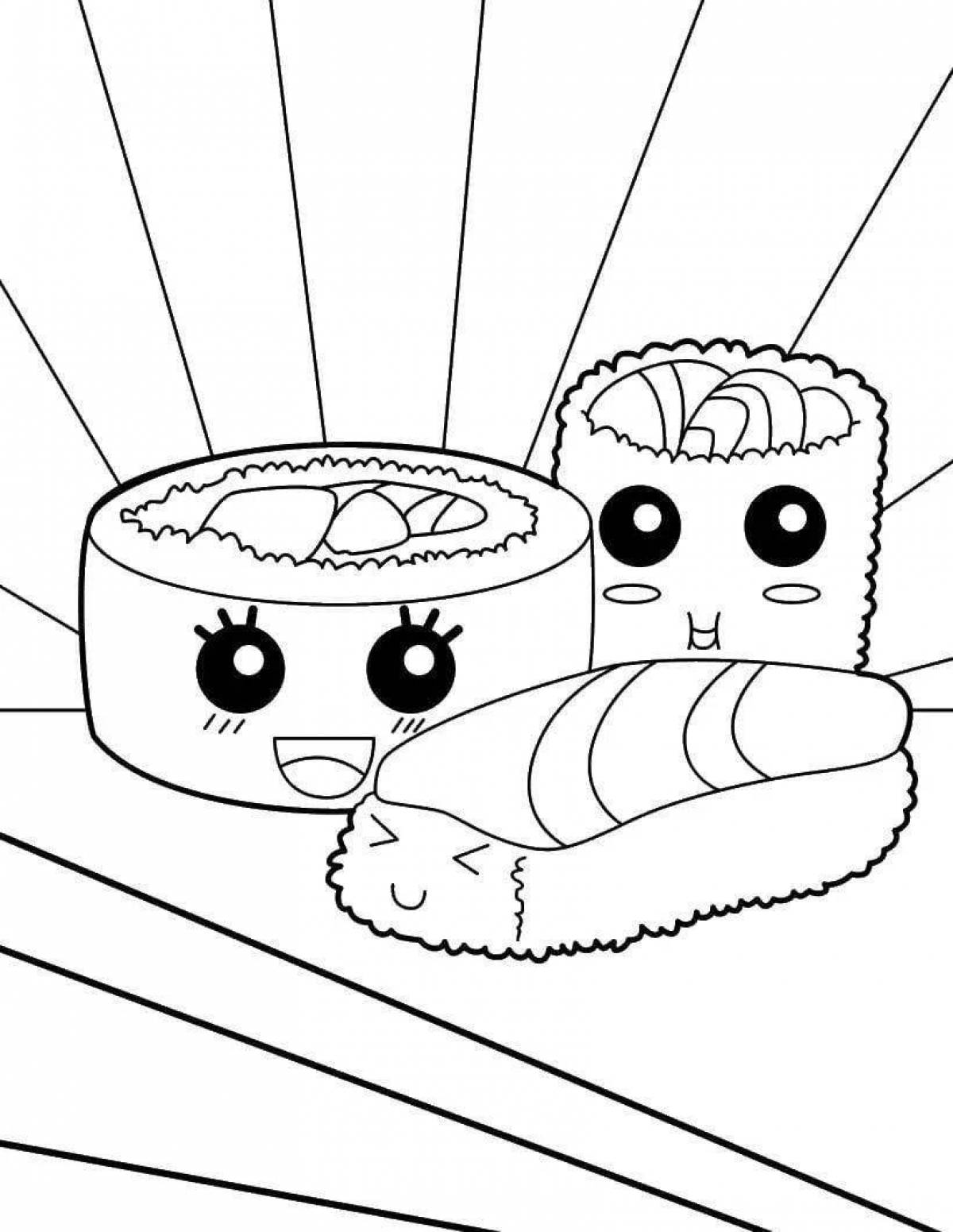 Bold squishy food coloring page