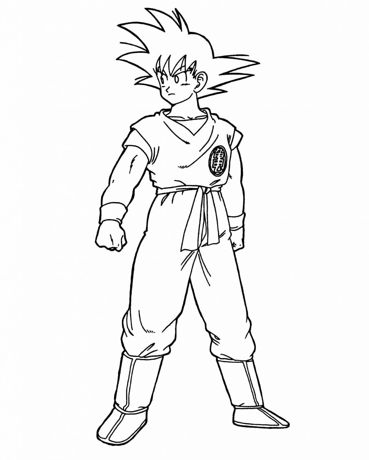 Son goku's colorful coloring page