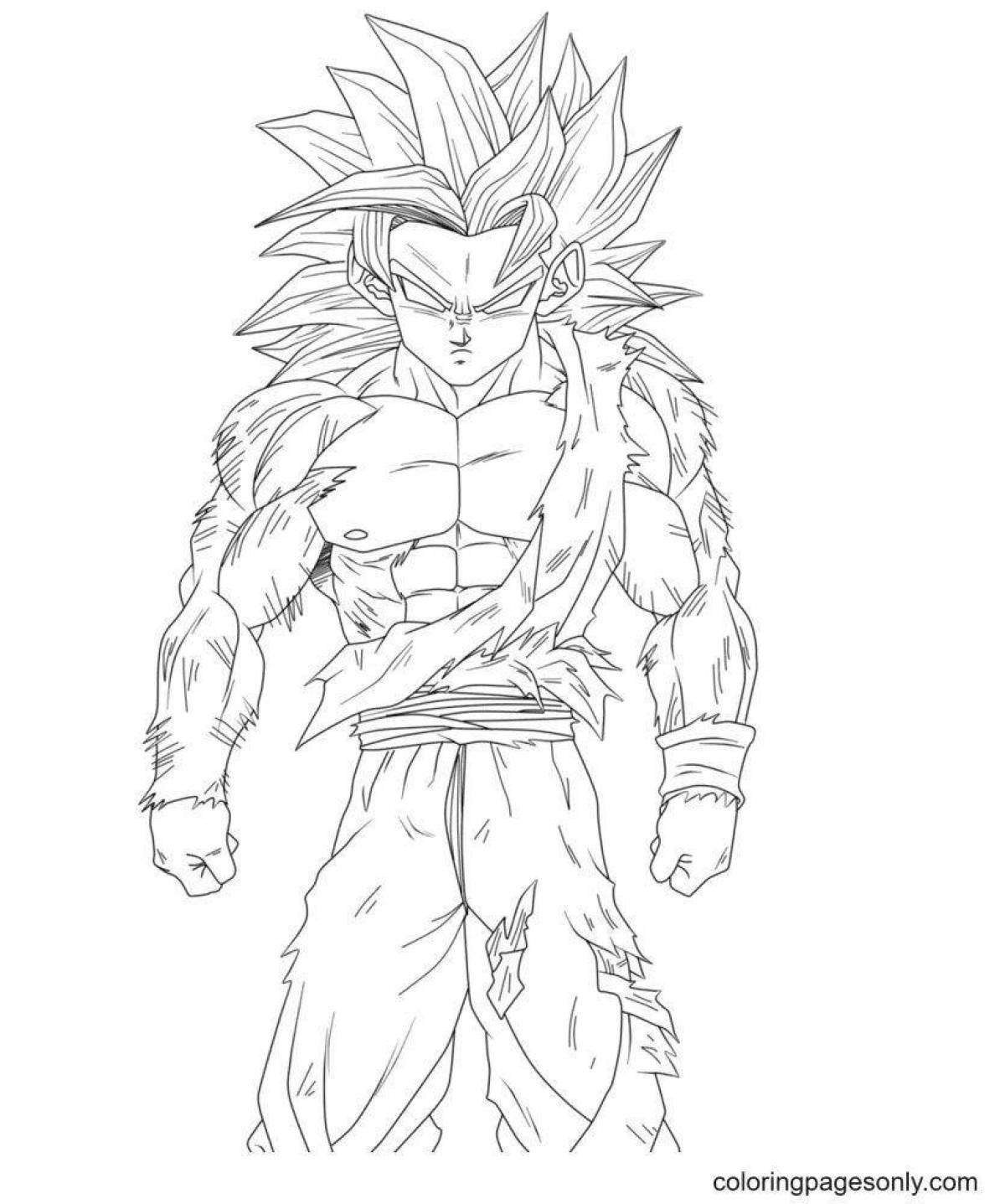 Coloring book bold son goku