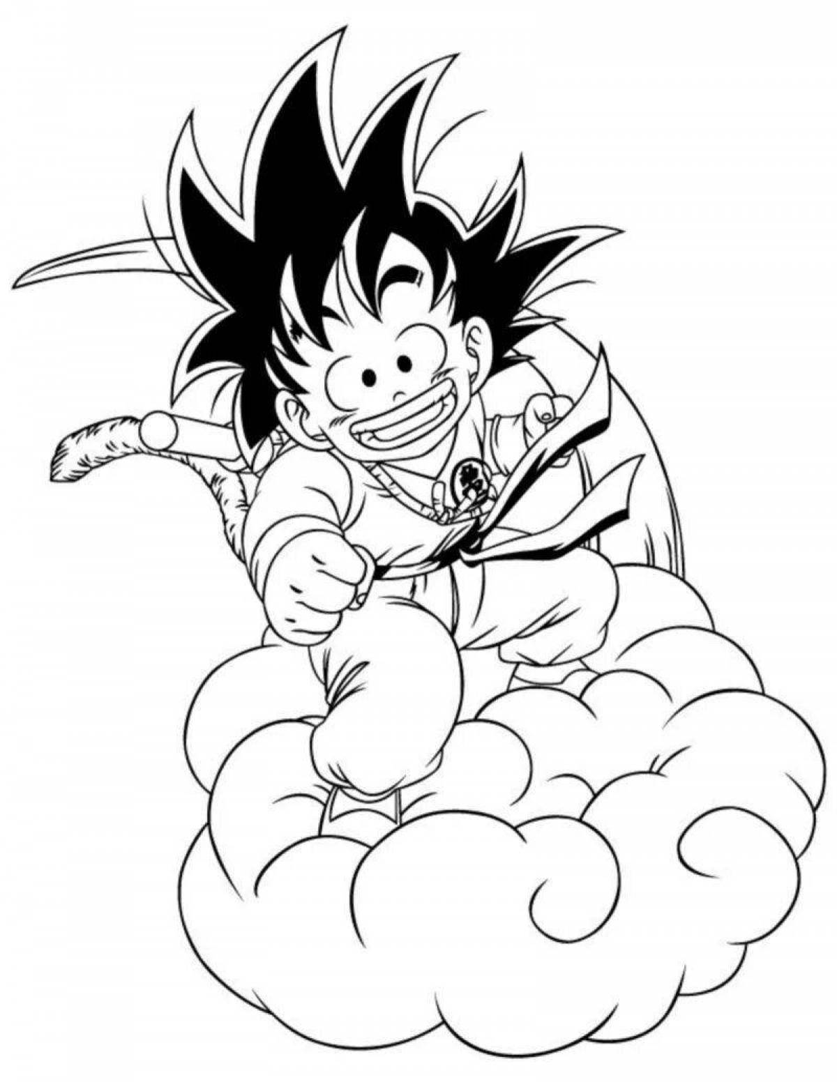 Coloring manly son goku