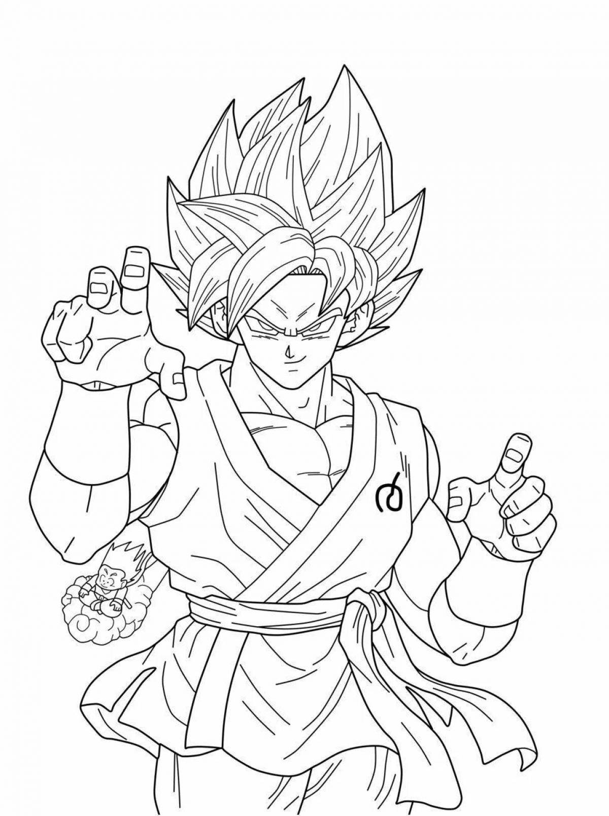 Coloring book graceful son goku