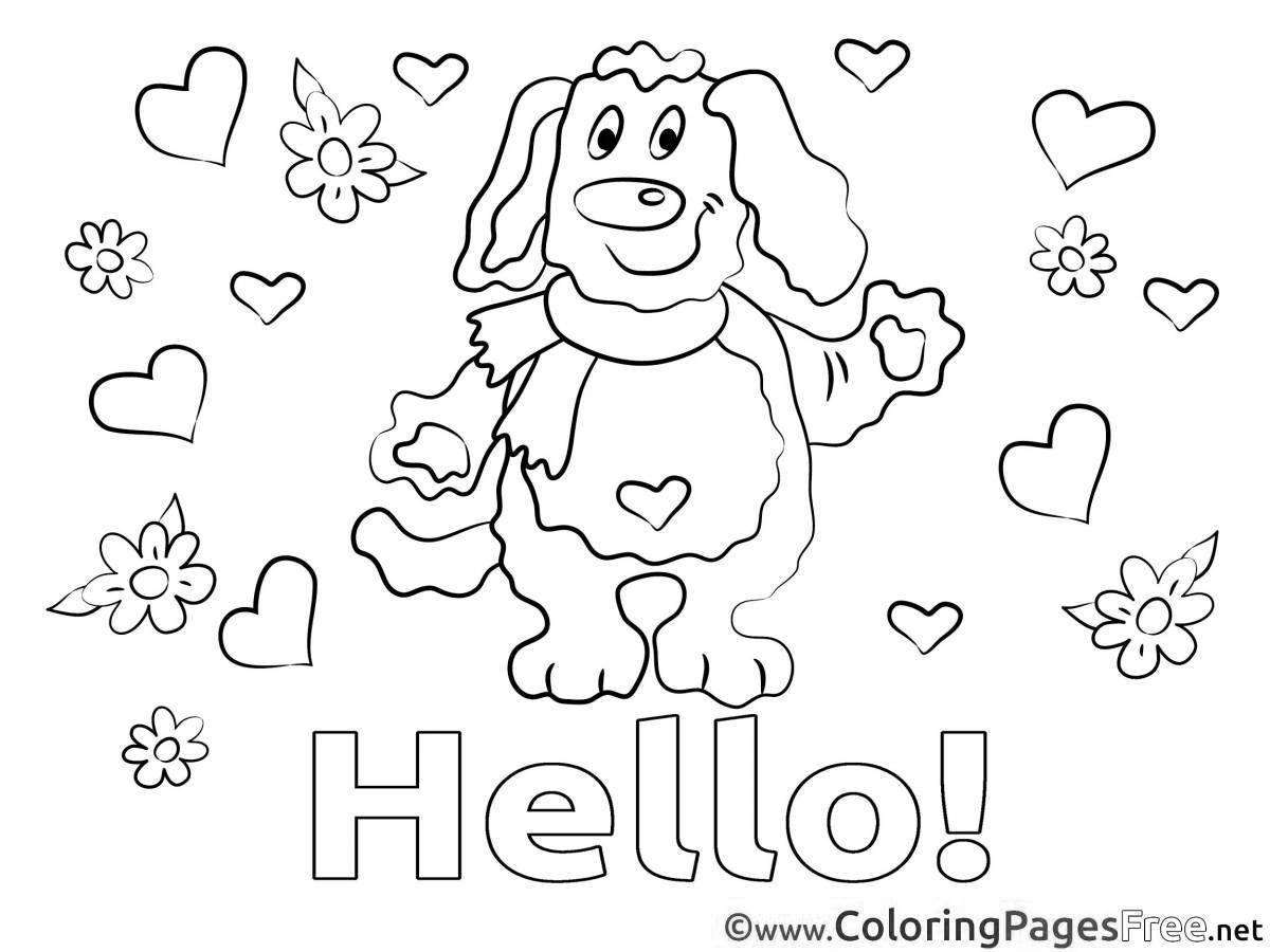 Happy hello goodbye coloring page