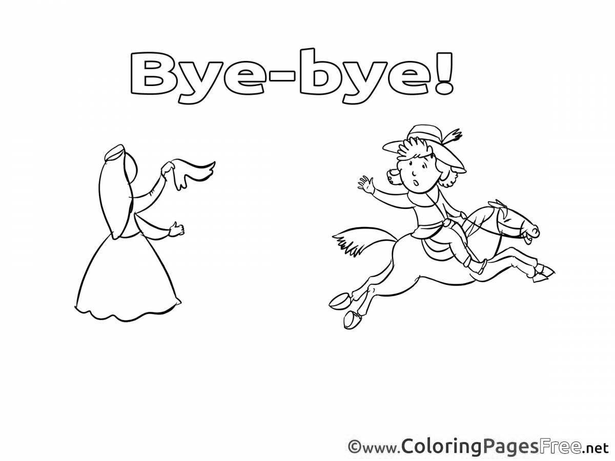 Bright hello goodbye coloring page