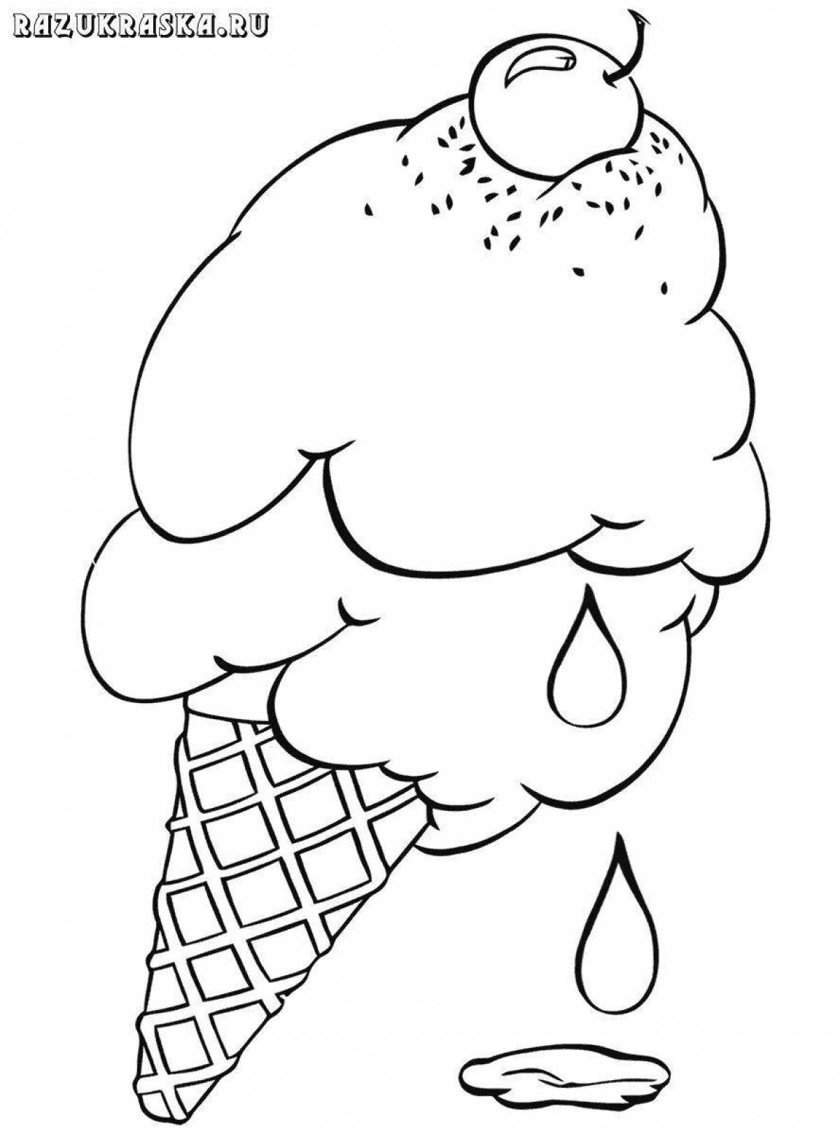 Playful ice cream mask coloring page