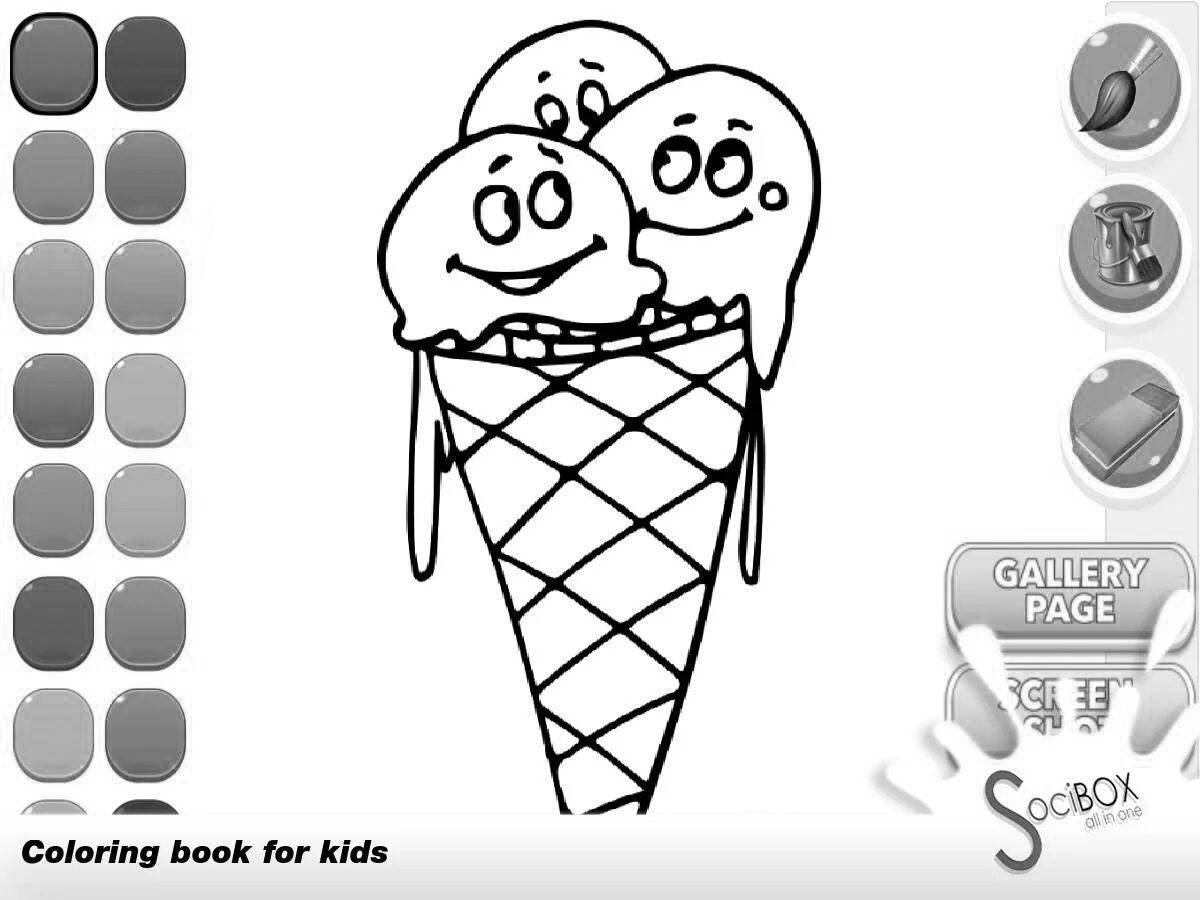 Exciting ice cream mask coloring page