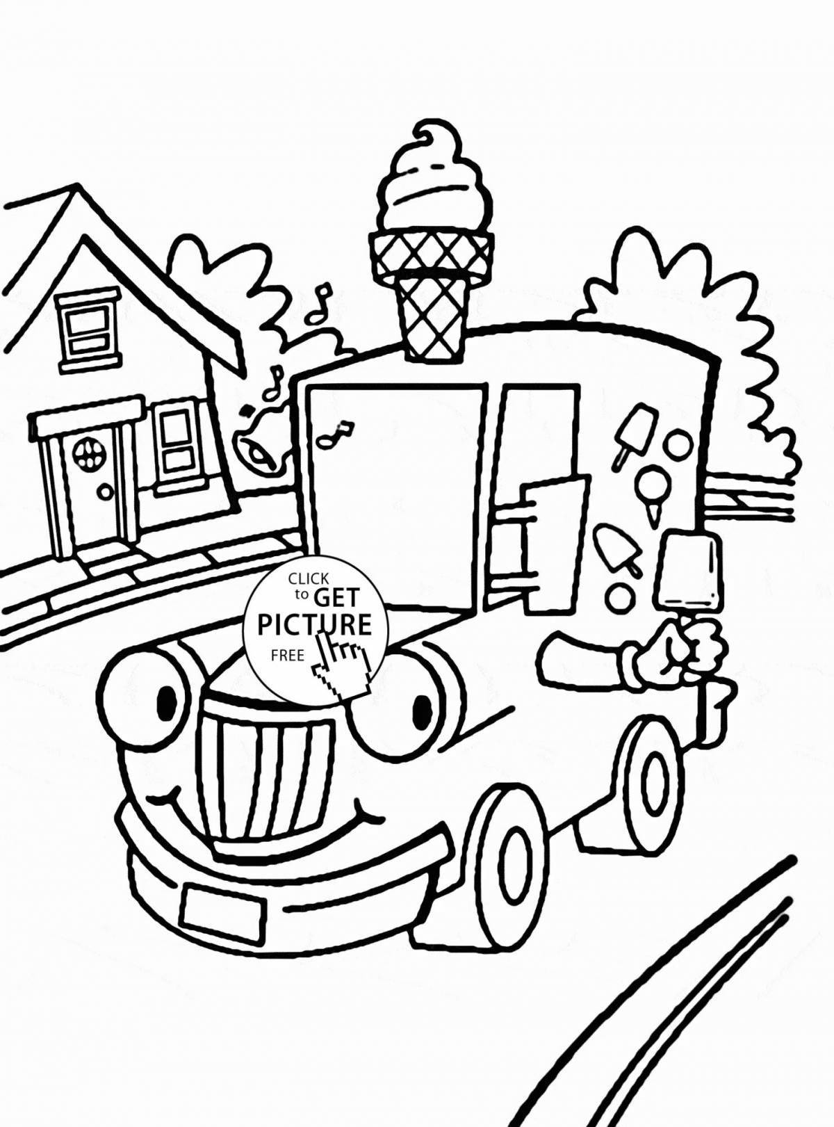 Fancy ice cream mask coloring page