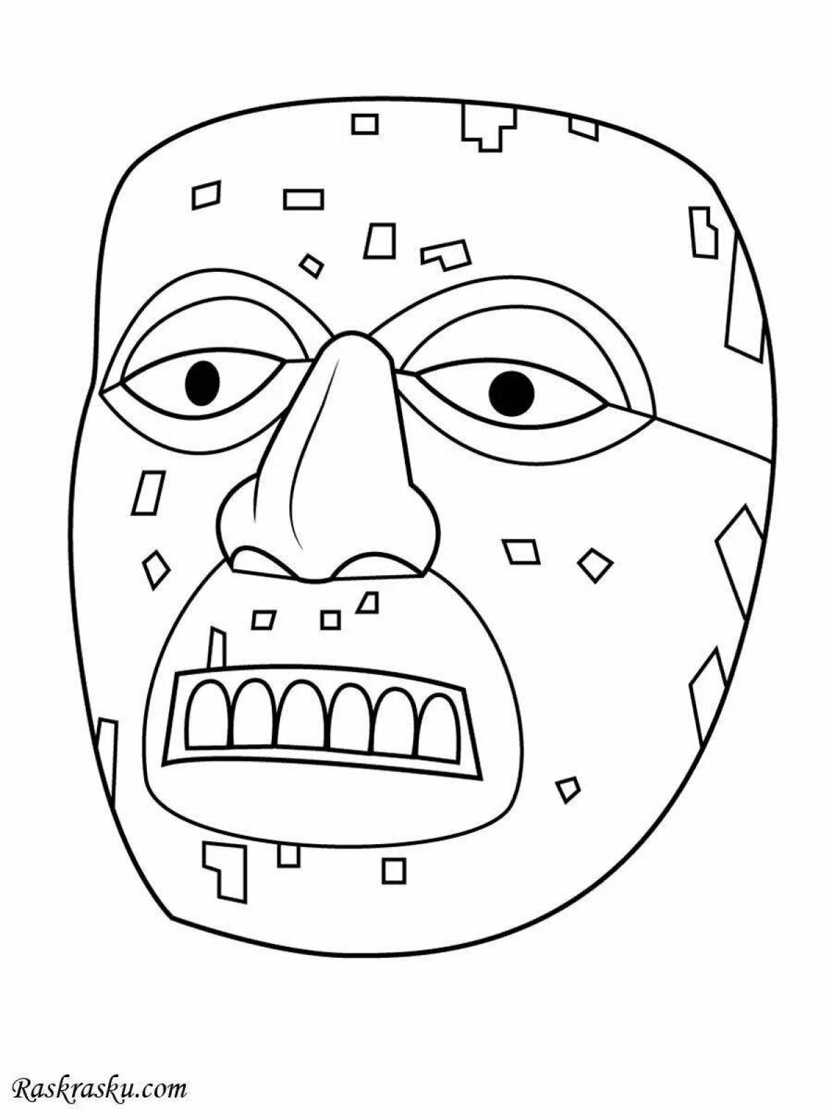 Glowing ice cream mask coloring page