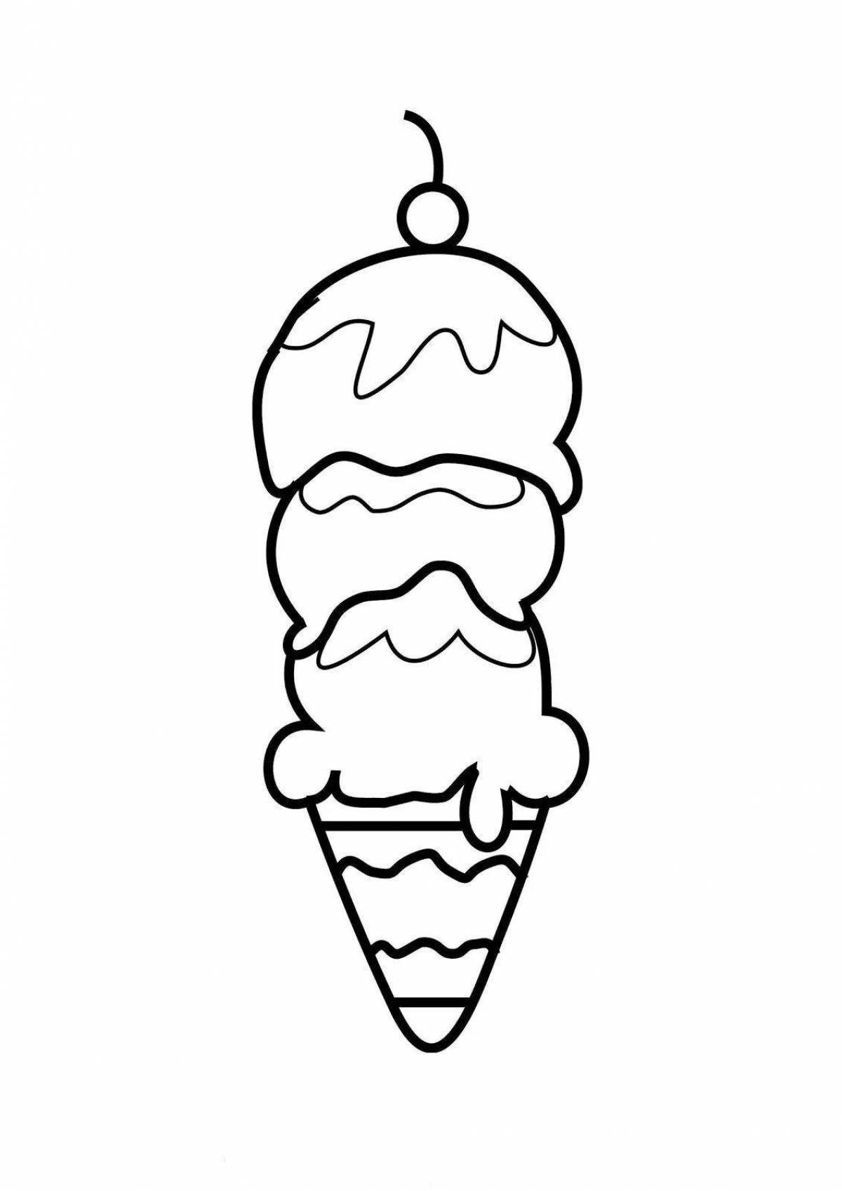 Glitter Ice Cream Mask Coloring Page