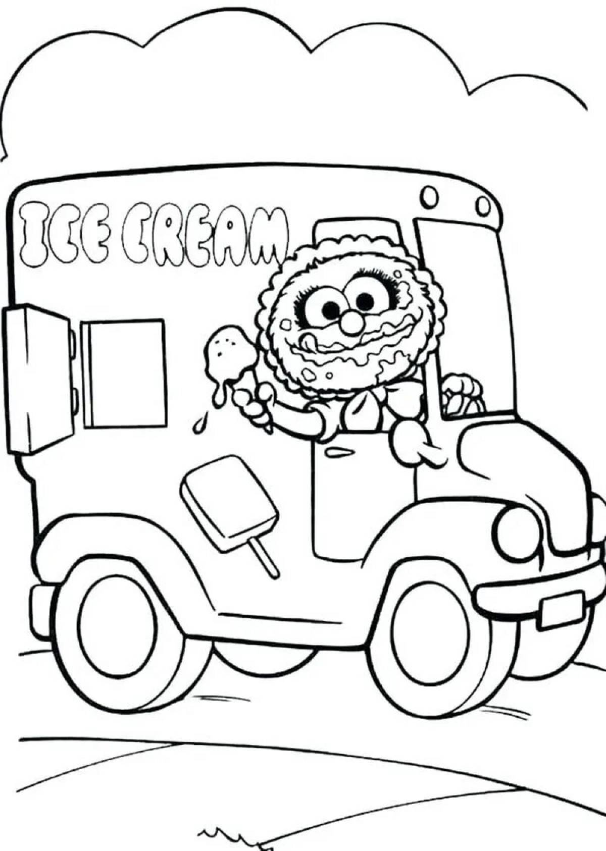 Ice cream mask color-explosion coloring page