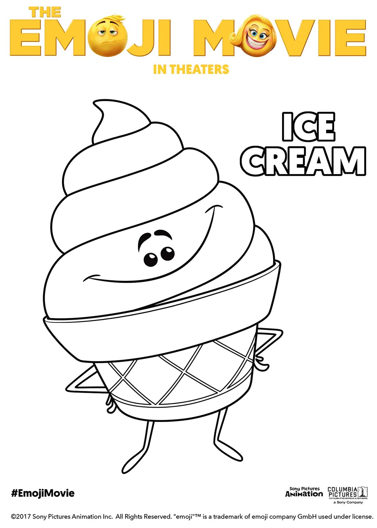 Color ice cream mask coloring page