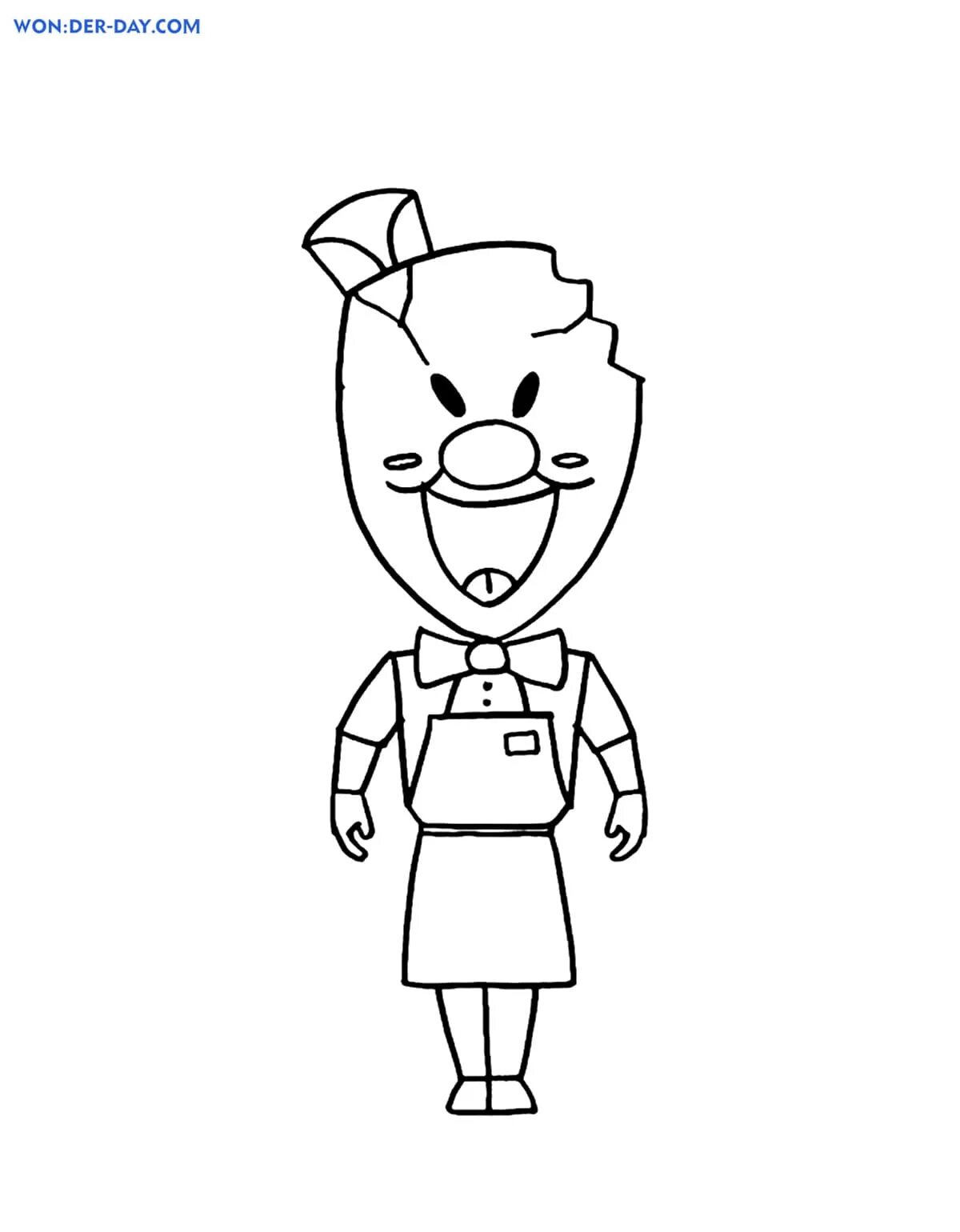 Color-frenzy ice cream mask coloring page