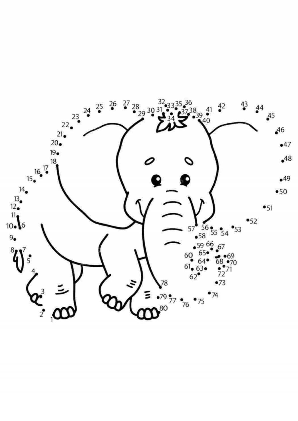 Adorable elephant coloring page