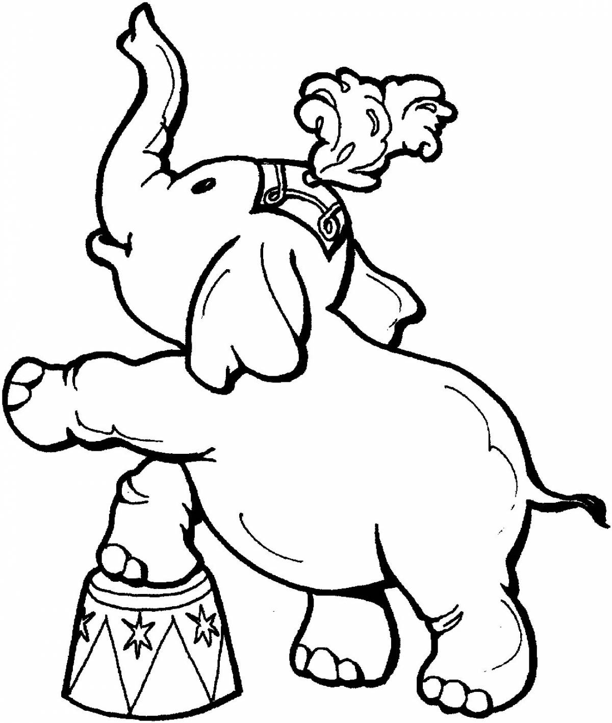 Веселая раскраска слона