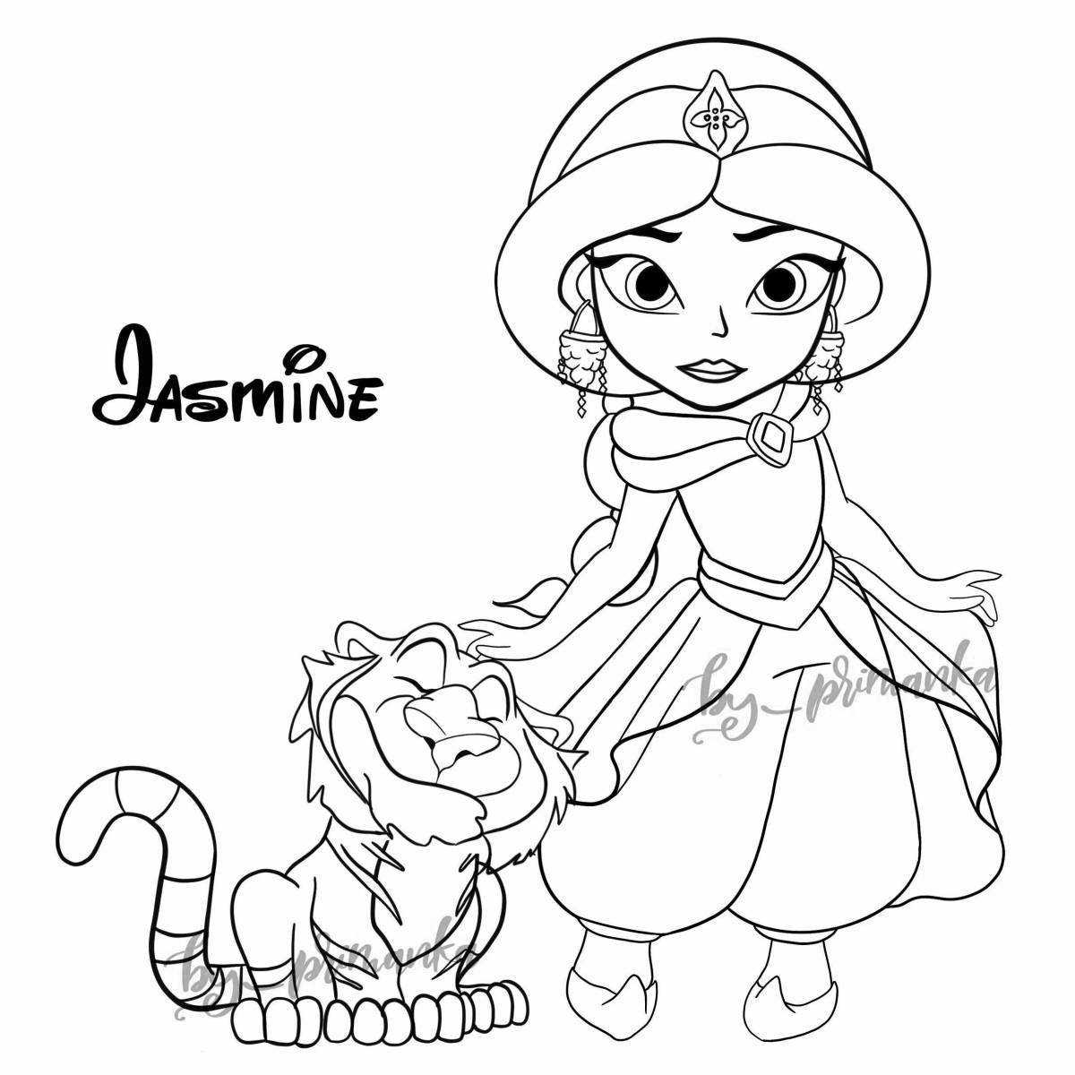 Charming jasmine coloring pages