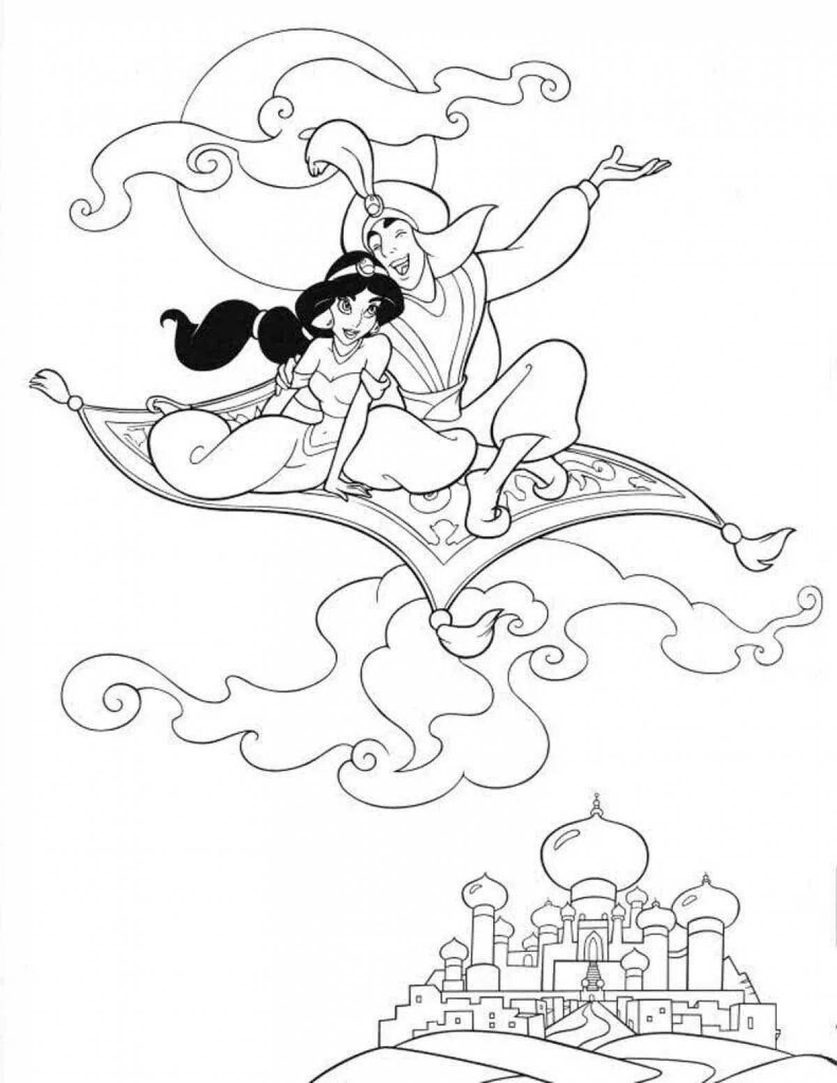Joyful coloring aladdin disney