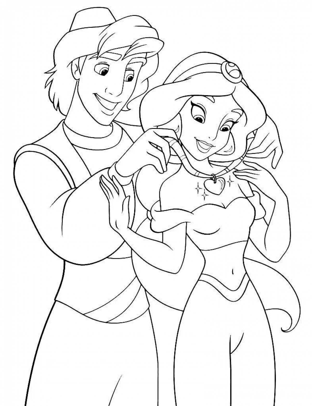 Aladdin disney shining coloring book