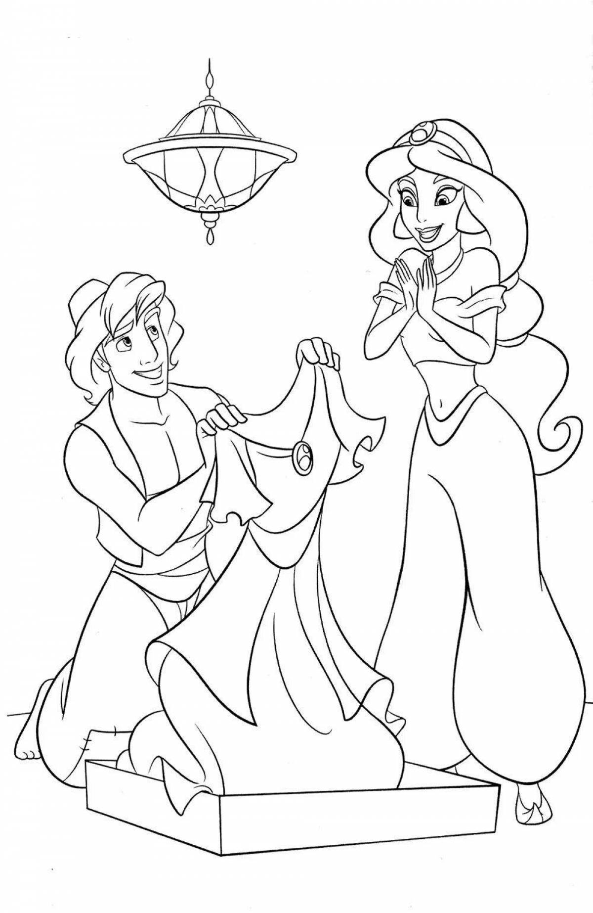 Harmonious coloring Aladdin disney