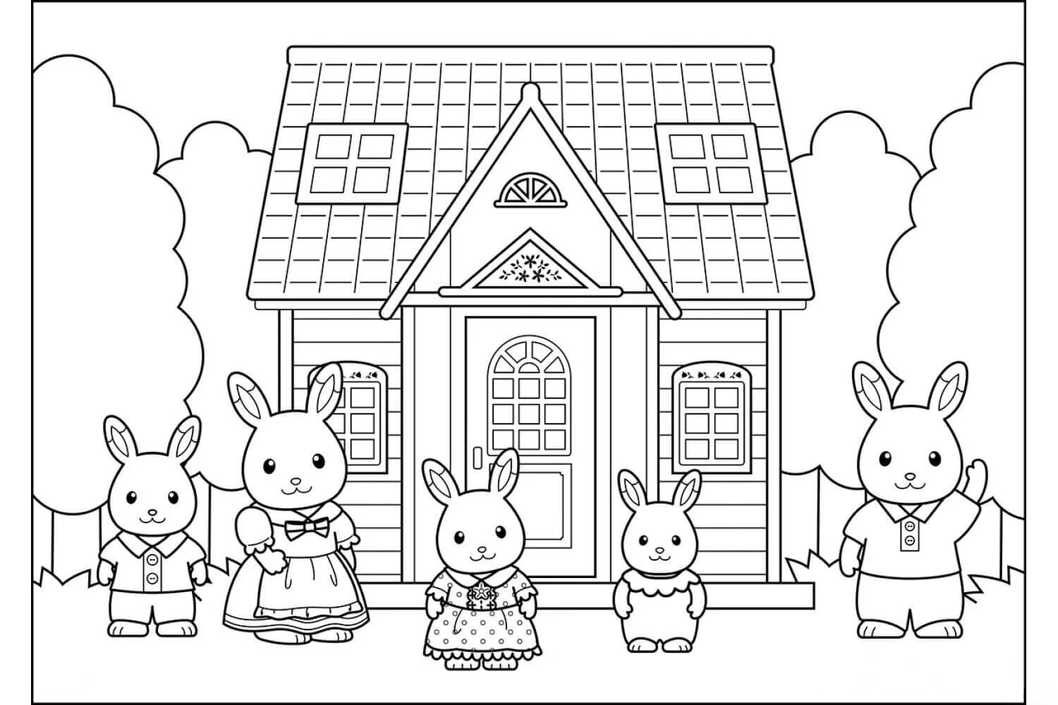 Funny sylvan families coloring pages
