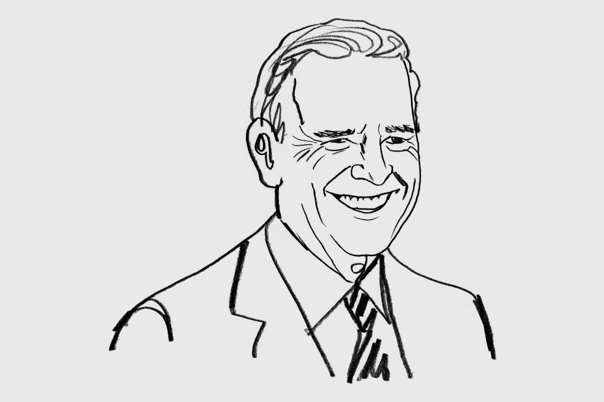 Coloring page bold joe biden