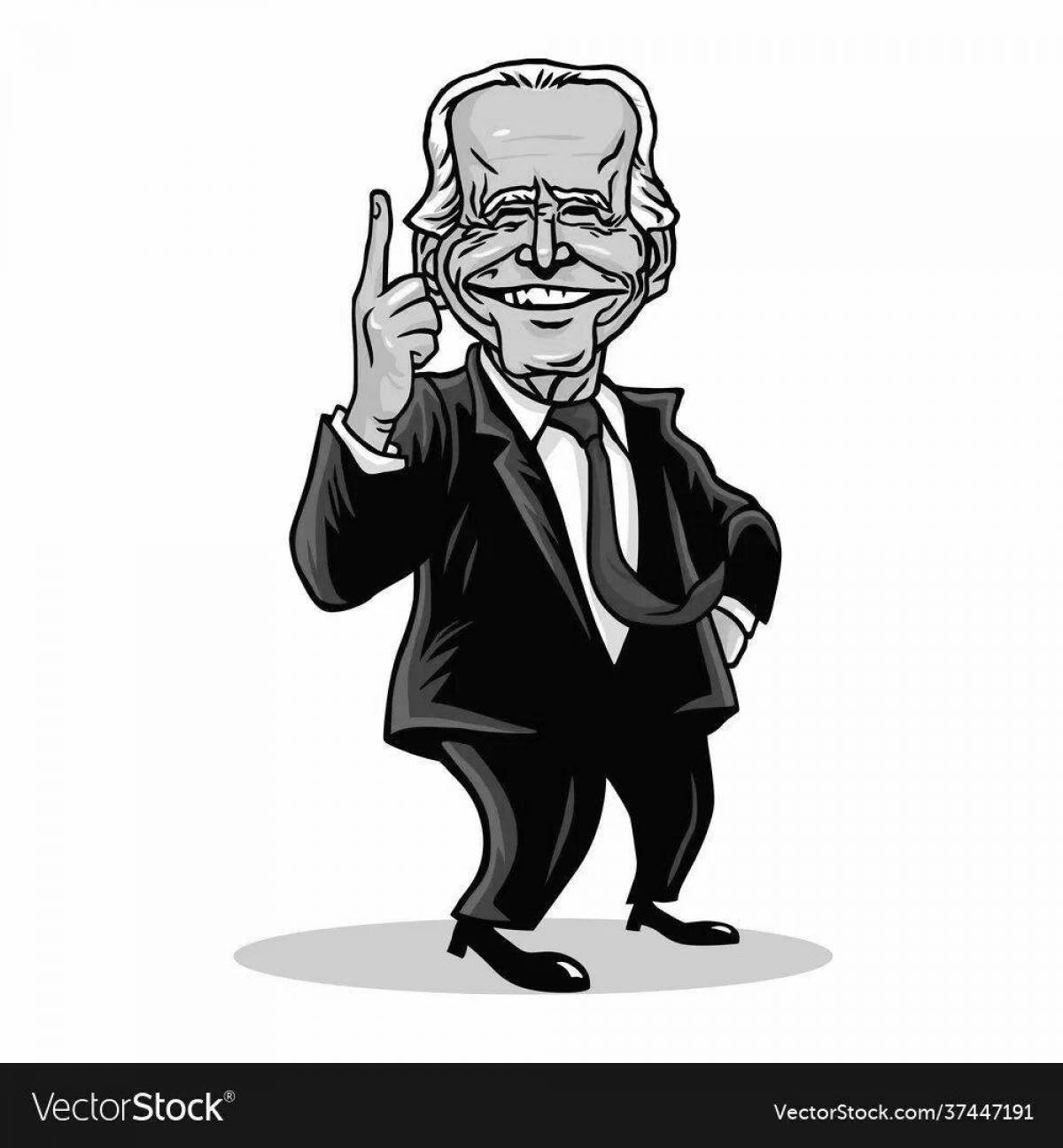 Joe biden's shiny coloring page