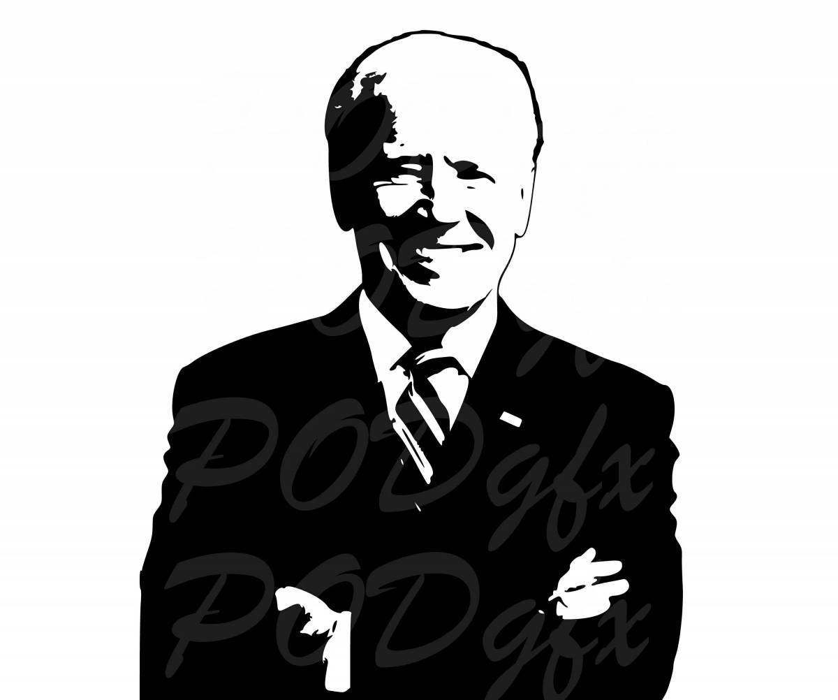 Coloring page stylish joe biden