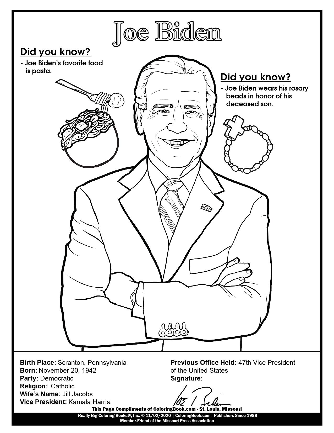 Coloring lively joe biden