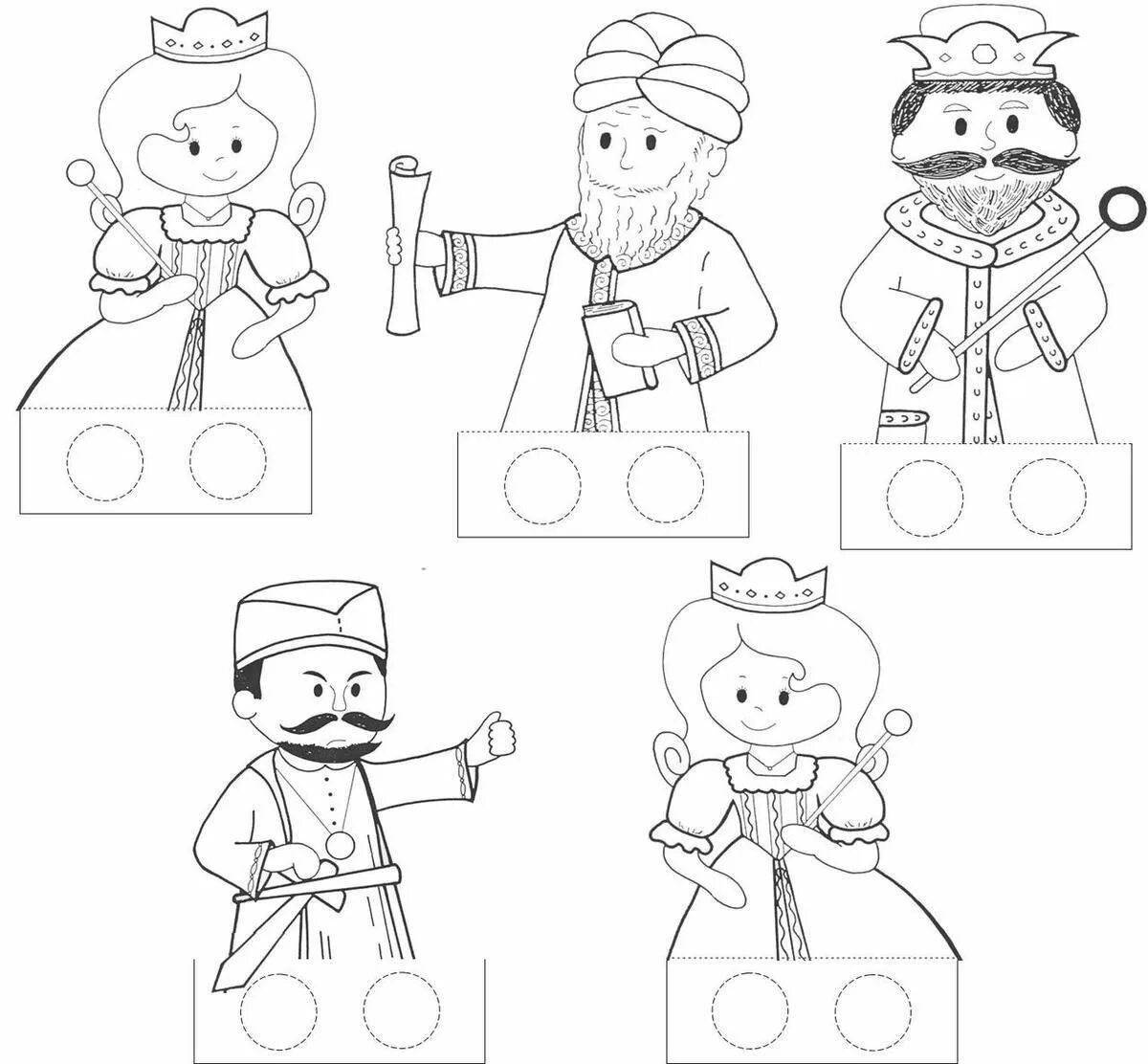 Charming finger theater coloring page